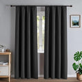 100% Blackout Curtains 96 inch Faux Linen (W52 x L96, Charcoal Gray)