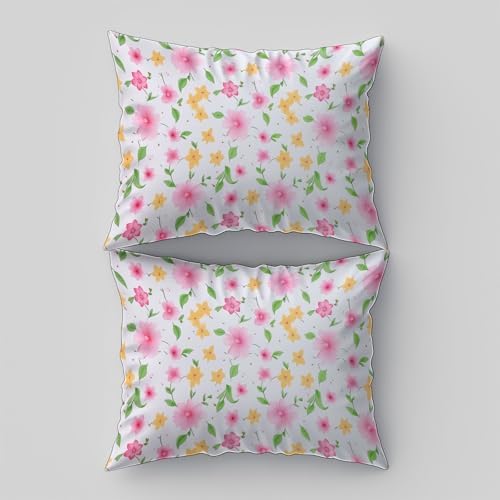 Duvet Cover King, Minimalist Cute Flowers Plants Leaves Bedding Set