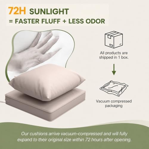Outdoor Chair Cushions Set of 4, Waterproof Patio Furniture Cushions