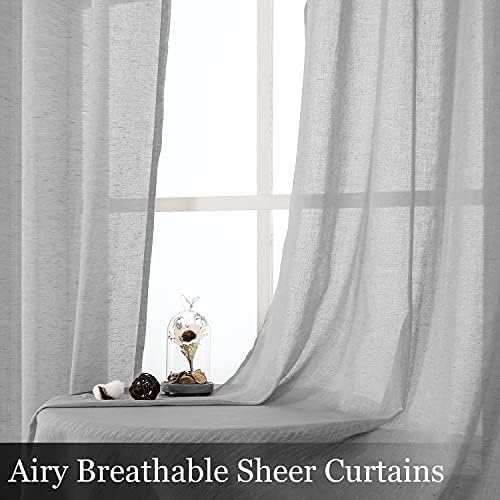 Miss SELETEX Natural Linen Sheer Curtains for Living Room Elegant