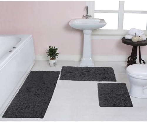 Home Weavers Modesto Bath Rug 100% Cotton Bathroom Rugs Set, Washable