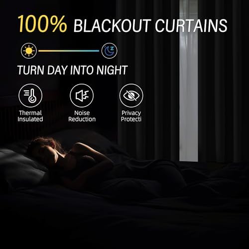 ChrisDowa Brown Blackout Curtains 72 Inches Long 2 Panels for Bedroom