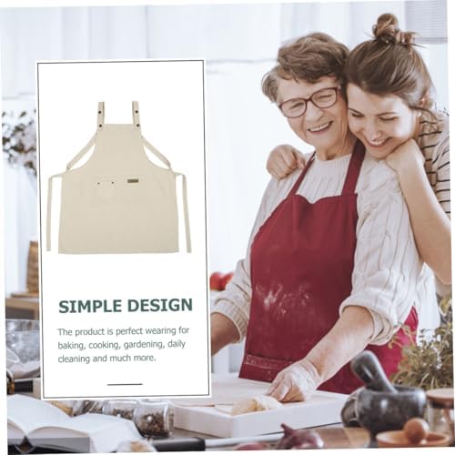 Cotton Sleeveless Apron with Pocket, Adjustable Belt for Restaurant