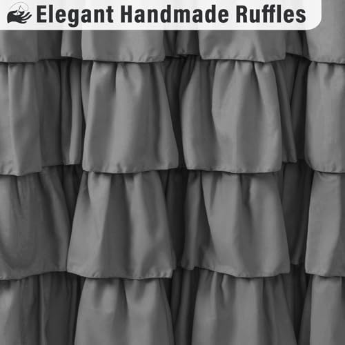 Seasonwood White and Gray Shower Curtain 72 x 72