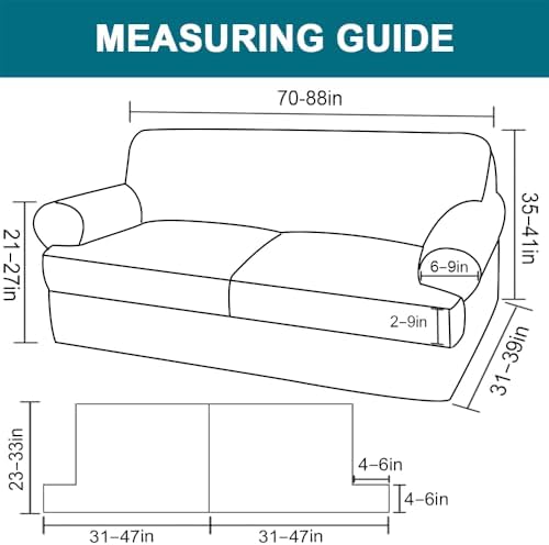 Turquoize 3 Piece T Cushion Sofa Slipcovers Stretch Couch Cover