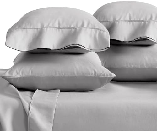 Bare Home Pillowcases Open End (Standard 4 Pack, Light Grey)