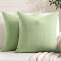 NOVILYS Sage Green Throw Pillow Covers 18x18 Set of 2, Soft Cotton