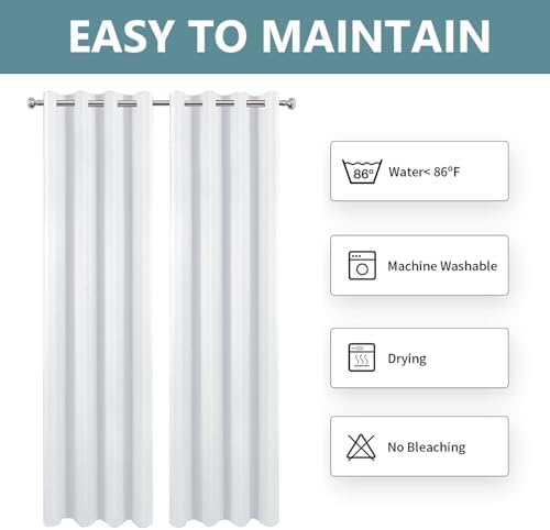 2 Panels Blackout Curtains Room Darkening Window Drapes Window