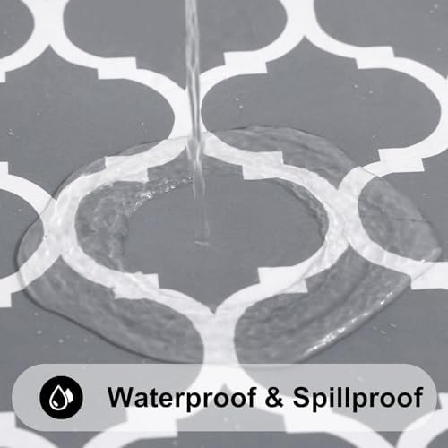 Smiry Square Table Cloth, Flannel Backed Vinyl Tablecloth, 60"x60"