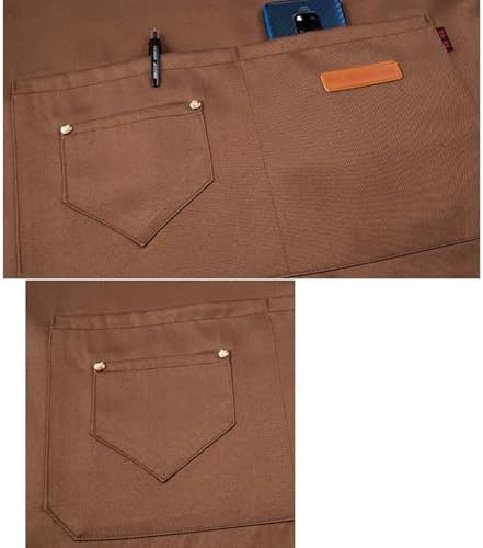 2 Pack Canvas Chef Aprons for Men Women with Large Pockets for Kitchen