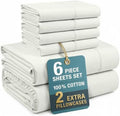 Casa Platino Split King Percale Sheet Set– 7 Piece 100% Cotton Sheet