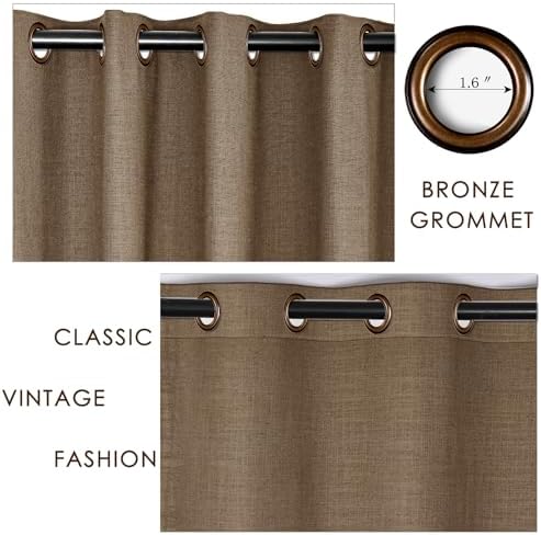cololeaf Curtains for Bedroom Linen Texture Light Filtering and