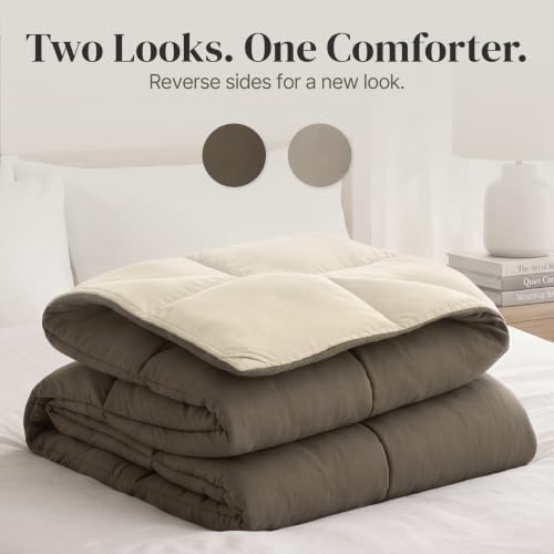 Modern Threads Comforter Duvet Insert, Reversible Quilted Down