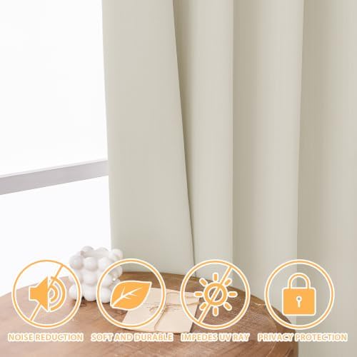 Blackout Curtains for Bedroom 108 inch Curtains,2 Panels,Beige