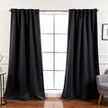 Home Fashion Set of 2 Panels Back Tab Rod Pocket 52x120 Dark Grey