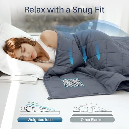 Weighted Idea Weighted Blanket for Adults (Dark Grey,48"x72",15lbs)