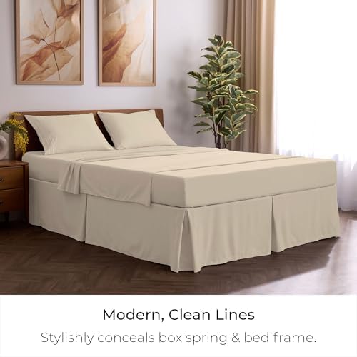 Mellanni Bed Skirt Queen Size - Tailored Drop Bed Skirting