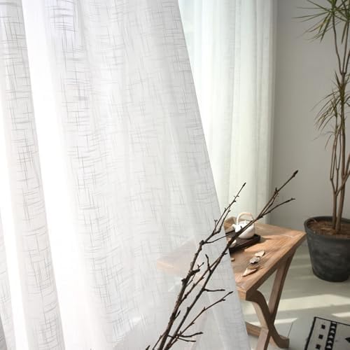 Beydodo Curtains Semi Sheer 63 Inch Length, Privacy Curtains for