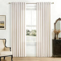 84 Inch Length Natural Linen Curtains Light Filtering 2 Panels Set
