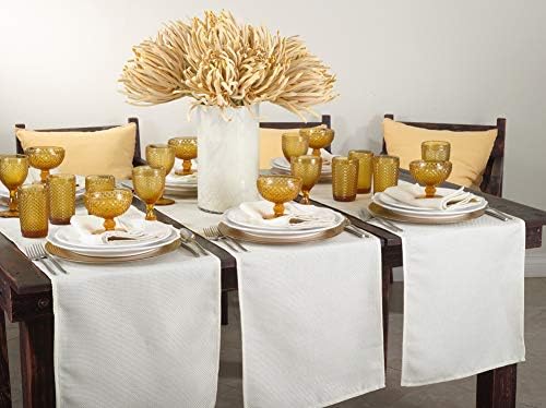 Fennco Styles Basket Weave Design Table Runner for Everyday Use