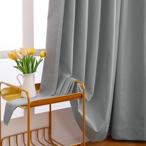 100% Blackout Pinch Pleated Curtains, 84x84 Inches Long, 2 Panels