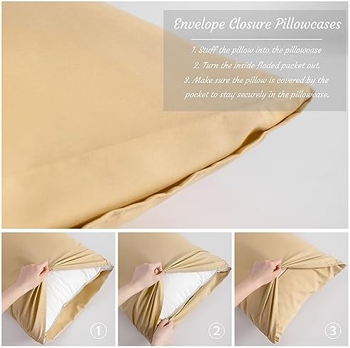 NTBAY King Microfiber Pillowcases, Set of 2, Light Taupe