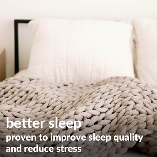 Nuzzie Original Knit Weighted Blanket | Taupe, Queen (22lbs, 60"x80")