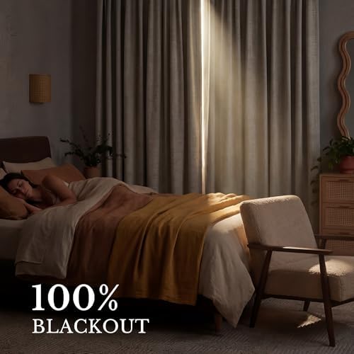 NICETOWN DIY Pinch Pleat 100% Blackout 108 inch Curtains with Hook
