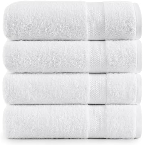 Lane Linen 100% Cotton 4 Pack Bath Sheets (35"x66") - Ring Spun, Extra