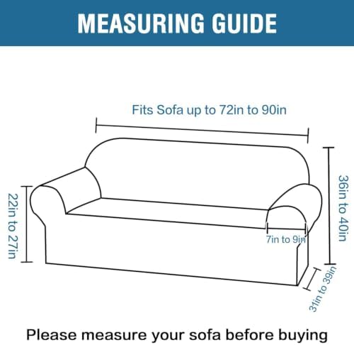 H.VERSAILTEX 1 Peice Stretch Velvet Sofa Covers for 3 Cushion Couch