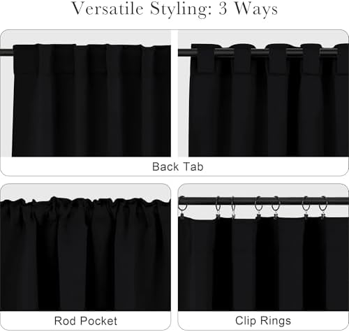 PONY DANCE Black Out Curtains 96 inch Long, 52 Inch Wide, 2 Panels