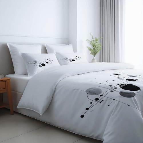 Reversible Duvet Cover Set Microfiber Bedding Set Simple Abstract
