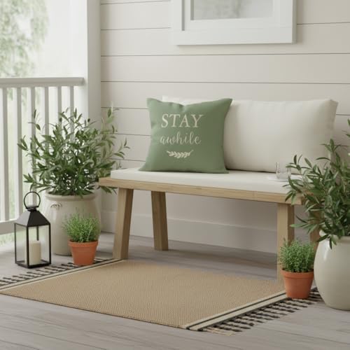 PANDICORN Outdoor Decorative Throw Pillow Covers 18x18 Set of 2, Sage