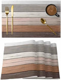 Placemats Set of 8, Farmhouse Brown Grey Woven Placemat, Linen Place