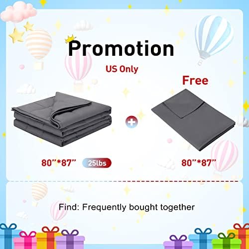 Syrinx Weighted Blanket King Size 25 pounds, 80''x87'', Dark Grey for