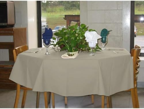 Intedge TCM90R Tablecloth, 90" Dia., Round, Hemmed Edge, 65/35
