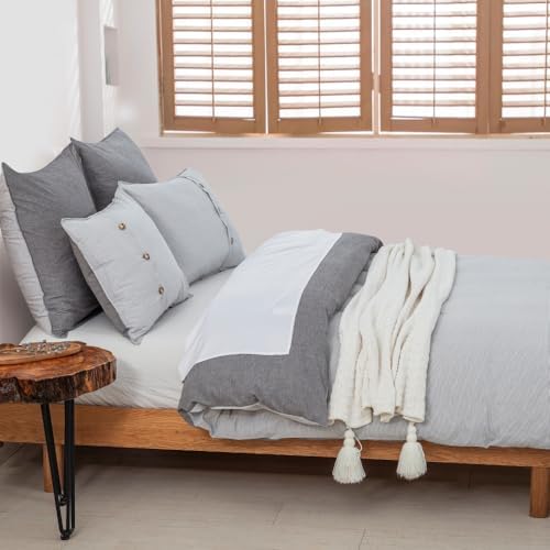 DAUAOTO King Size Duvet Cover Set 104"X90" Zipper Closure, Washed