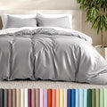 Bare Home Duvet Cover Set 1800 Ultra-Soft (King, Light Grey)