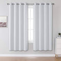 DUALIFE Greyish White Curtains 63 Inches Long Thermal Insulated Room