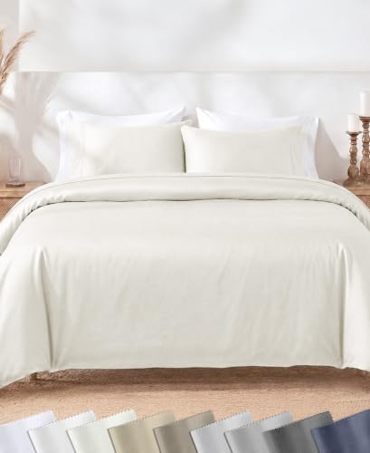 California Design Den Luxury Twin XL Duvet Cover Set, Ivory