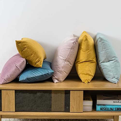 JUSPURBET Decorative Velvet Throw Pillow Covers 20x20 Set of 2,Gold