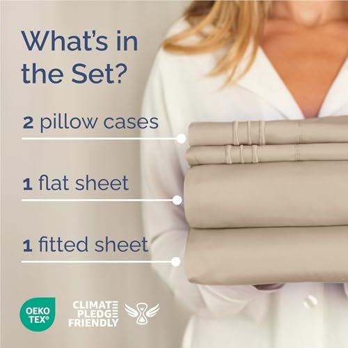 Full Size 4 Piece Sheet Set - Comfy Breathable & Cooling Sheets