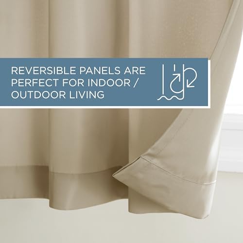 TOWN & COUNTRY BASICS Cabana Solid Indoor Outdoor Curtains, Light