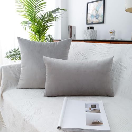 MoonRest - Pack of 2, Velvet Decorative Pillow Cover Set, Cozy Soft