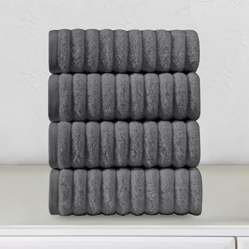 Elegant Comfort Luxury 100% Turkish Cotton Corduroy Ribbed 4 Pack Hand