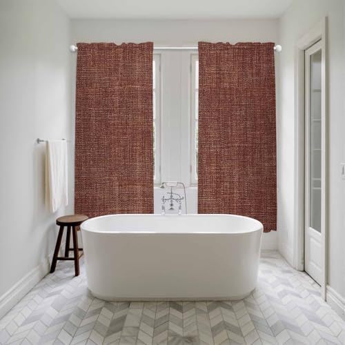 Dark Brown Window Curtains 72 Inch Long 2 Panel Set, Rod Pocket Long