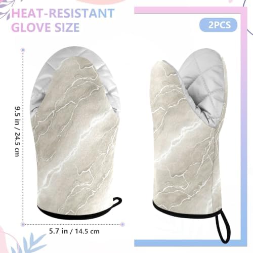Marble Gray Oven Mitts and Pot Holders Set 2 Pack
