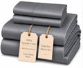 100% Cotton King Size Sheets Set, 4 Piece Sheet & Pillowcase Sets