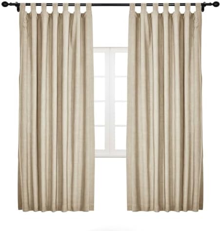 cololeaf Blackout White Linen Curtains for Bedroom Living Room