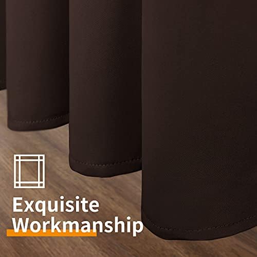 YoungsTex Brown Blackout Curtains for Bedroom 72 Inches Long 2 Panels